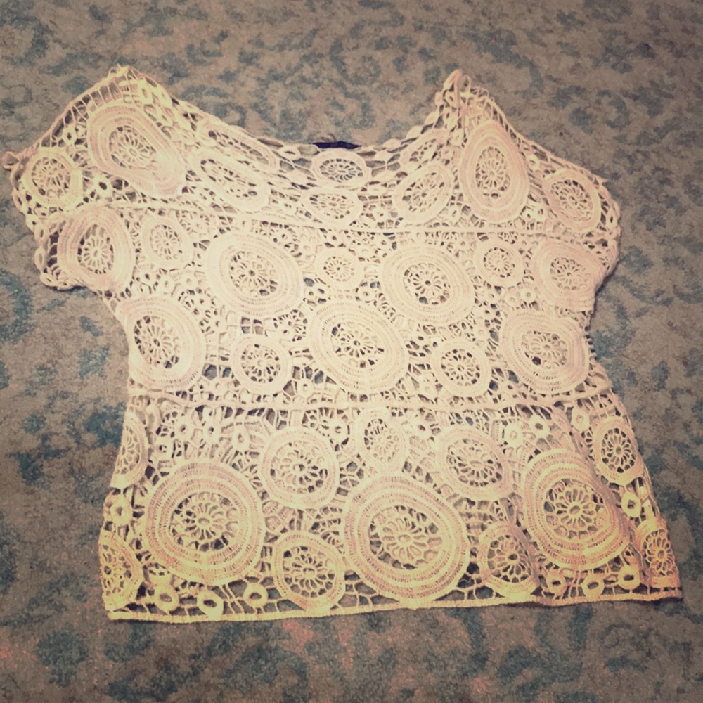 Cream Crocheted Top
